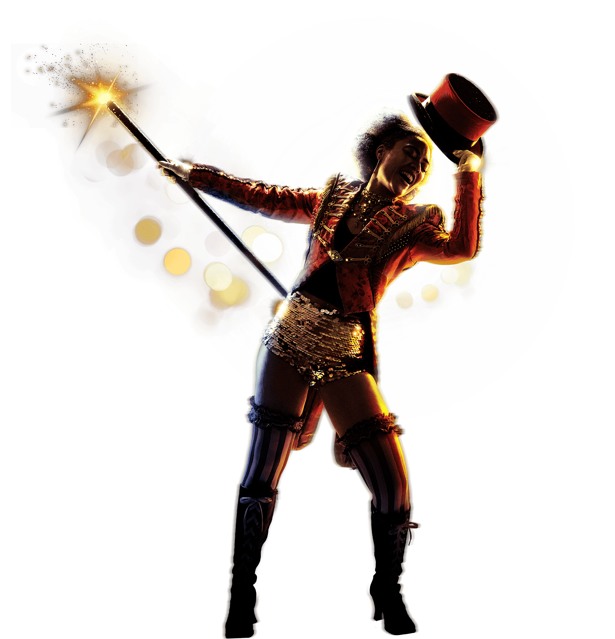 Ringmaster tipping her hat